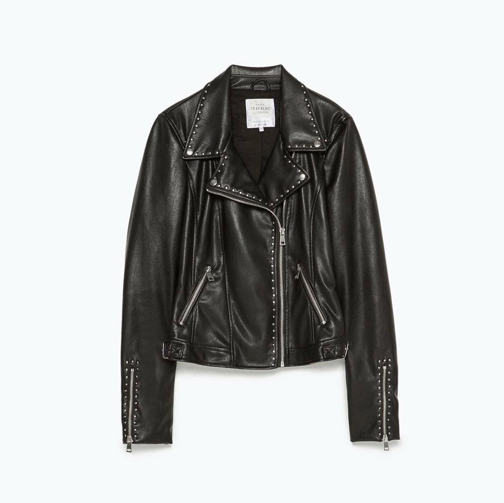 Zara Studded Faux Leather Jacket